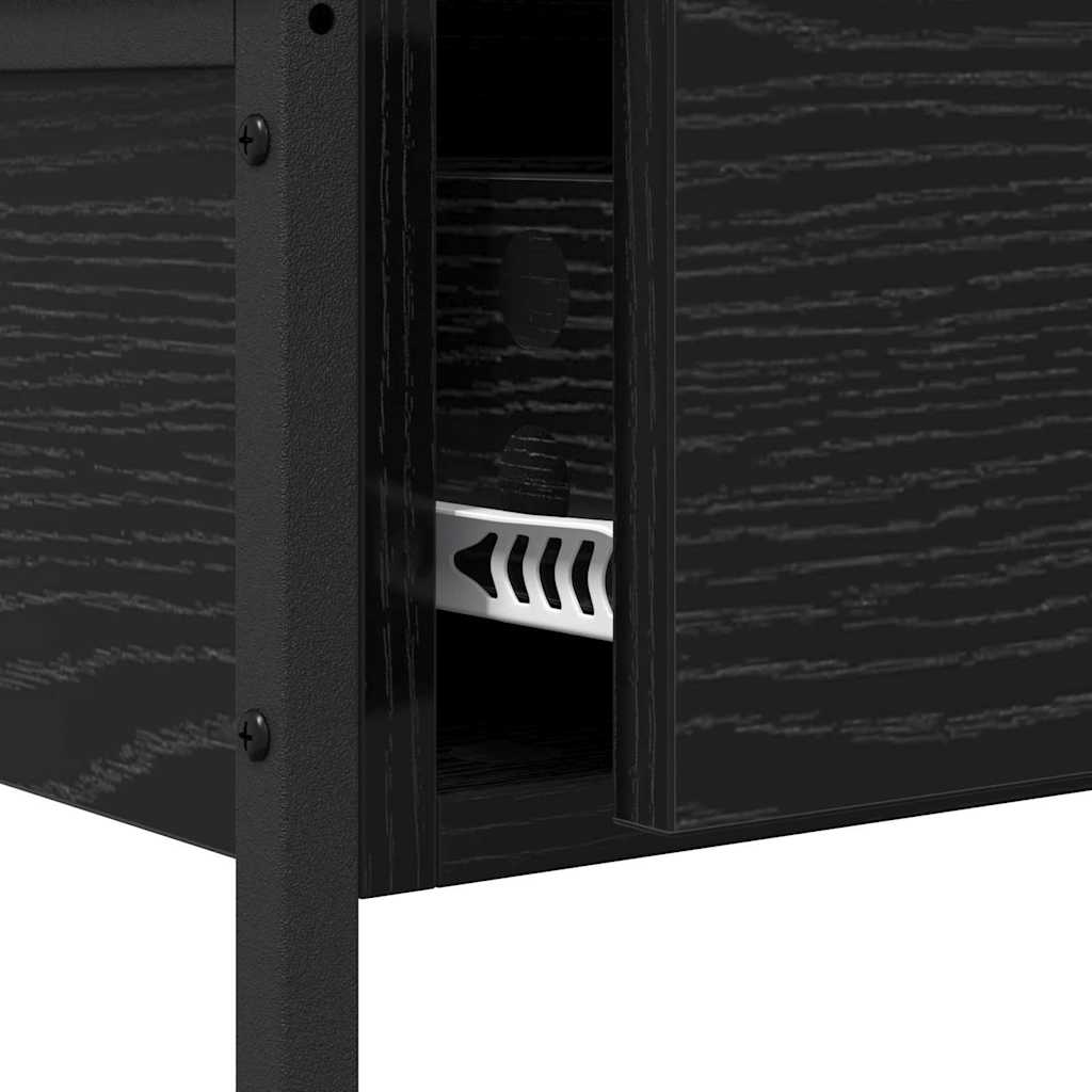 Konsolentisch Schwarz Eichen-Optik 100 x 34,5 x 75 cm