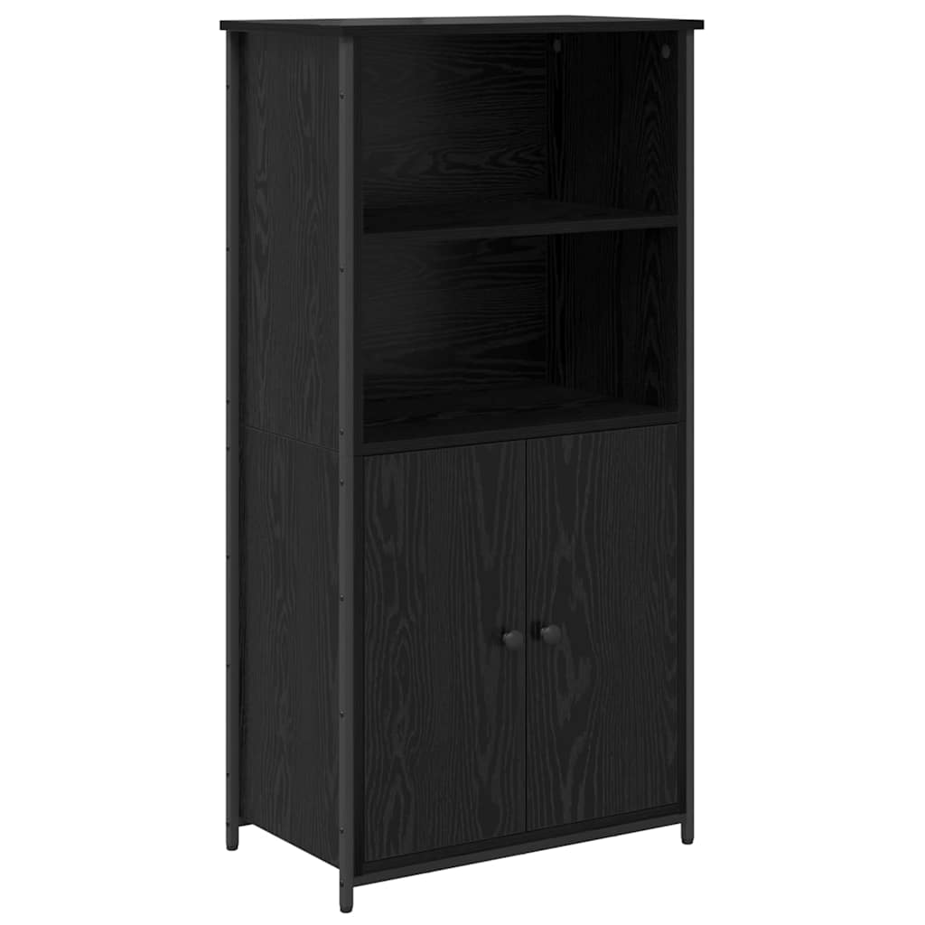 Highboard Schwarz Eichen-Optik 62 x 36 x 121,5 cm Holzwerkstoff
