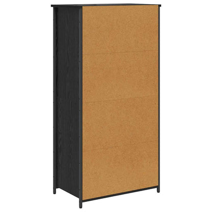 Highboard Schwarz Eichen-Optik 62 x 36 x 121,5 cm Holzwerkstoff