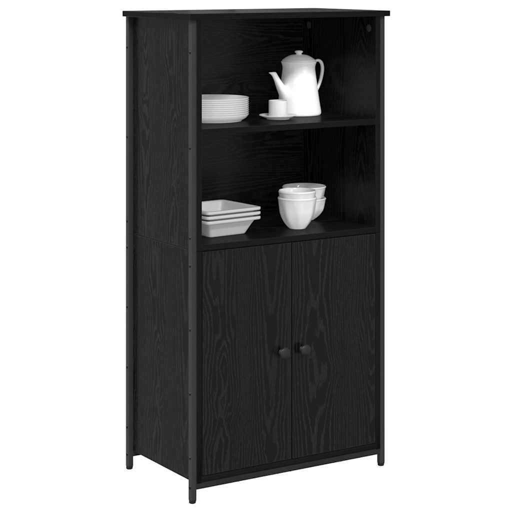 Highboard Schwarz Eichen-Optik 62 x 36 x 121,5 cm Holzwerkstoff