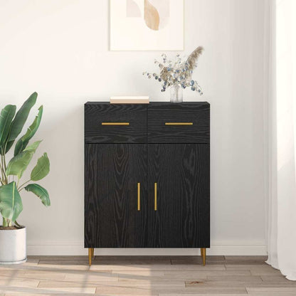 Sideboard Schwarz Eichen-Optik 69,5 x 34 x 90 cm Holzwerkstoff
