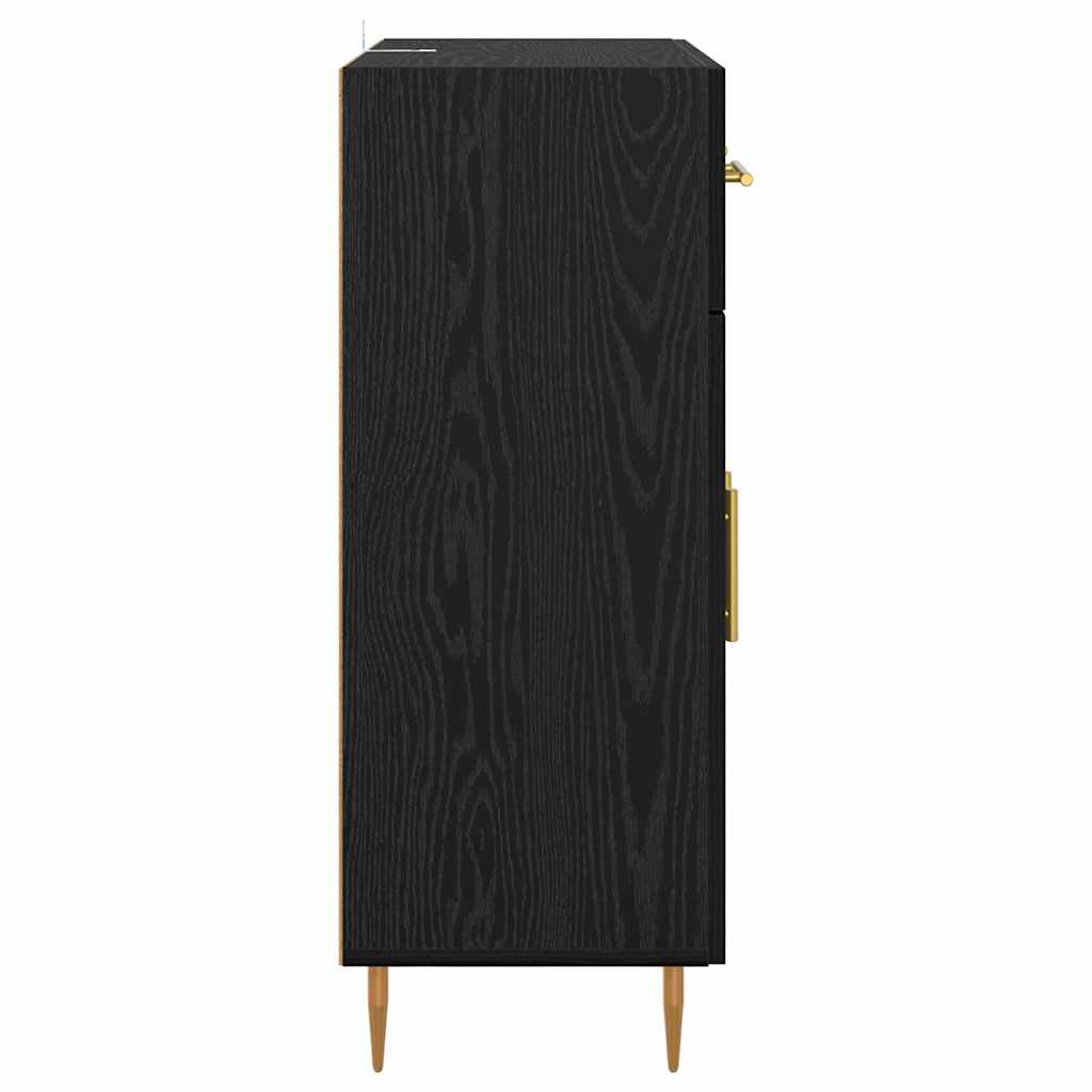 Sideboard Schwarz Eichen-Optik 69,5 x 34 x 90 cm Holzwerkstoff