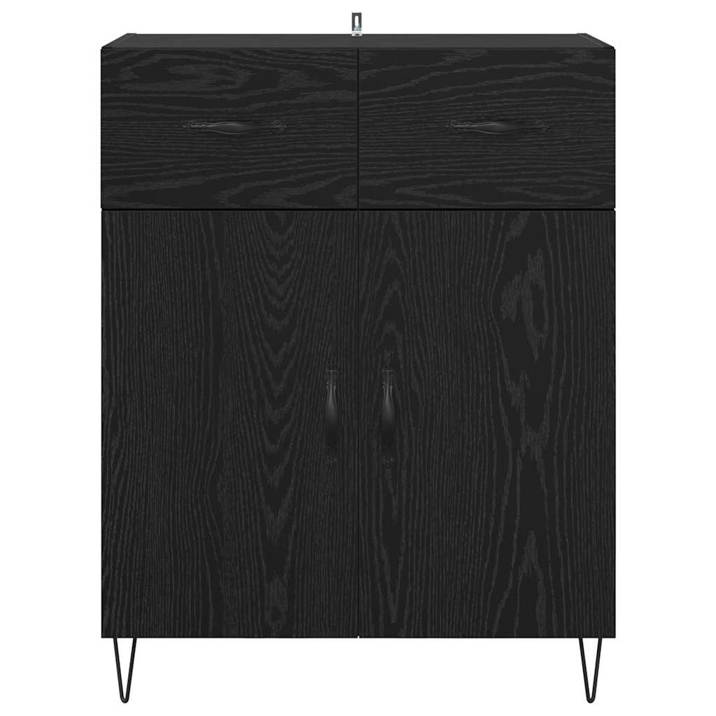 Sideboard Schwarz Eichen-Optik 69,5 x 34 x 90 cm Holzwerkstoff