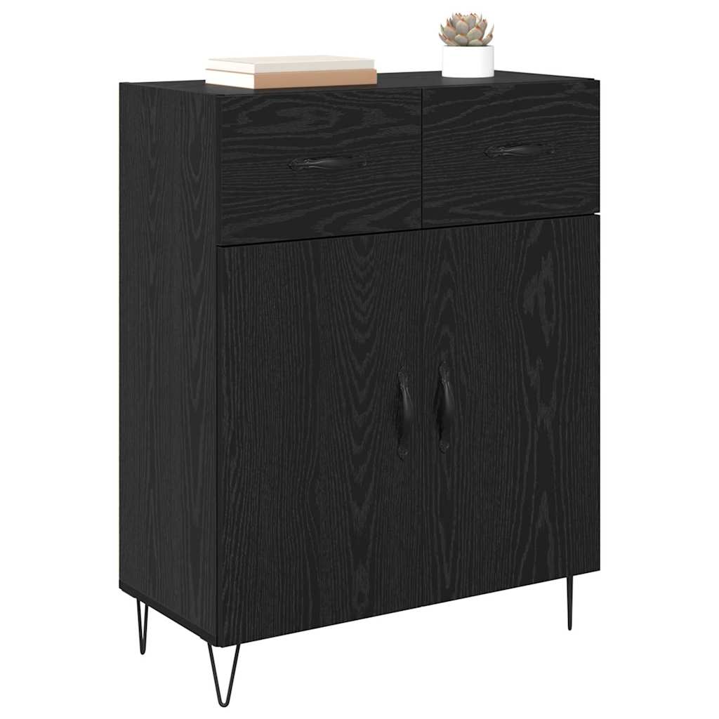 Sideboard Schwarz Eichen-Optik 69,5 x 34 x 90 cm Holzwerkstoff