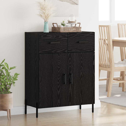 Sideboard Schwarz Eichen-Optik 69,5 x 34 x 90 cm Holzwerkstoff