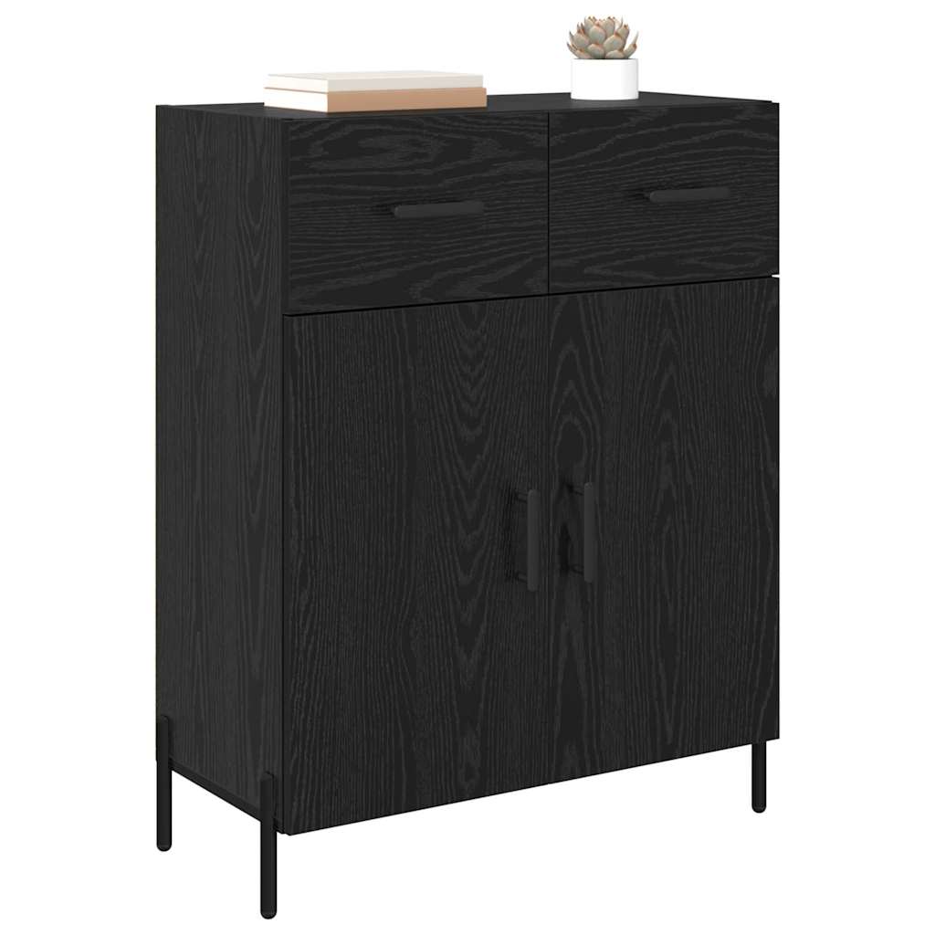 Sideboard Schwarz Eichen-Optik 69,5 x 34 x 90 cm Holzwerkstoff