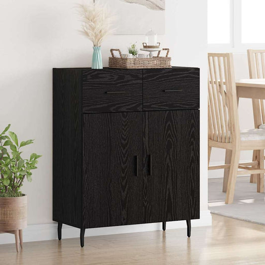 Sideboard Schwarz Eichen-Optik 69,5 x 34 x 90 cm Holzwerkstoff