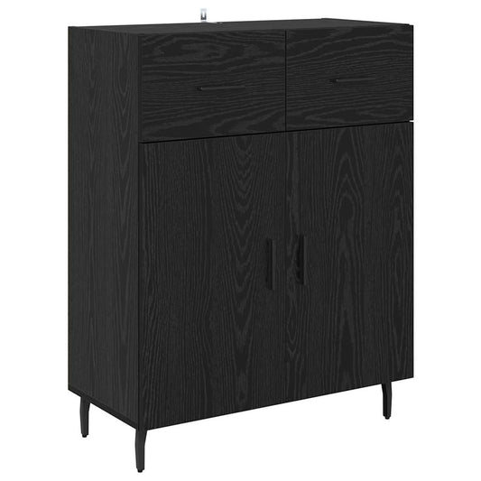 Sideboard Schwarz Eichen-Optik 69,5 x 34 x 90 cm Holzwerkstoff
