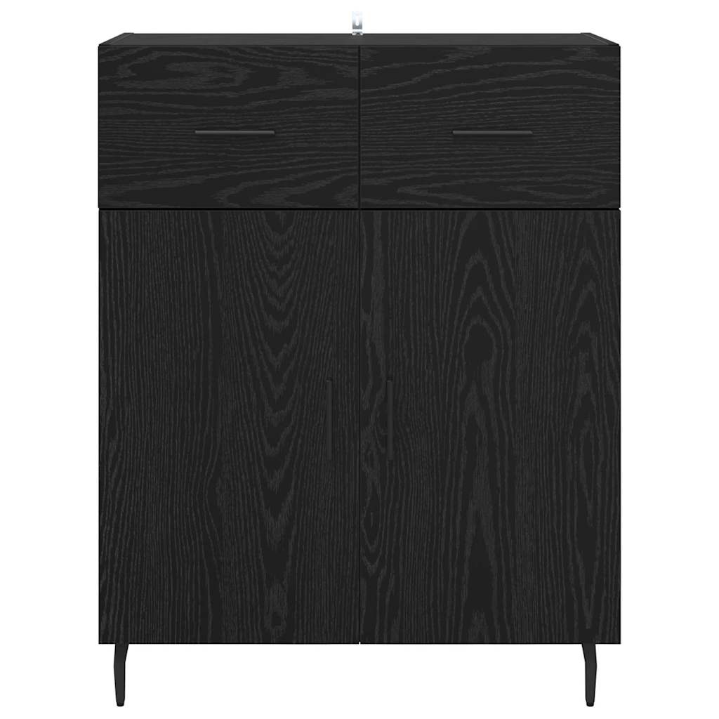 Sideboard Schwarz Eichen-Optik 69,5 x 34 x 90 cm Holzwerkstoff