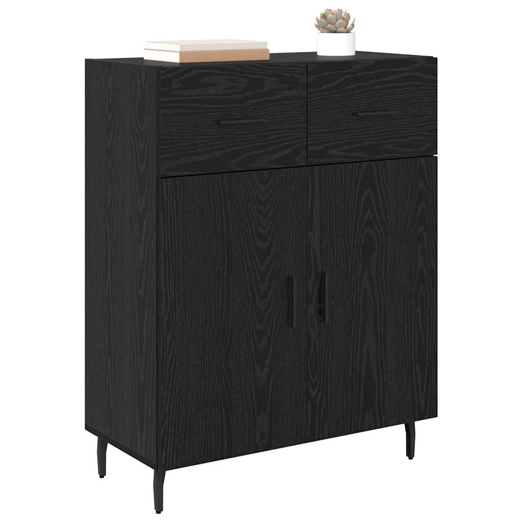 Sideboard Schwarz Eichen-Optik 69,5 x 34 x 90 cm Holzwerkstoff