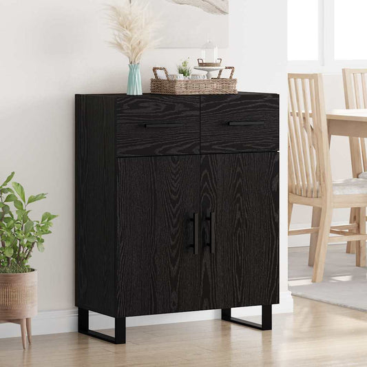 Sideboard Schwarz Eichen-Optik 69,5 x 34 x 90 cm Holzwerkstoff