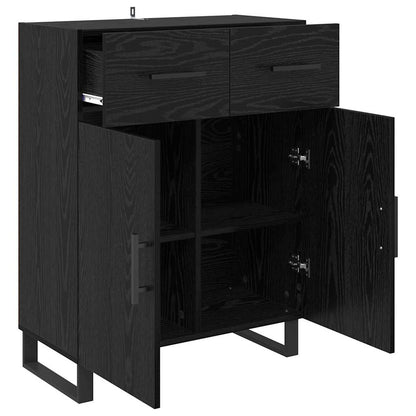Sideboard Schwarz Eichen-Optik 69,5 x 34 x 90 cm Holzwerkstoff