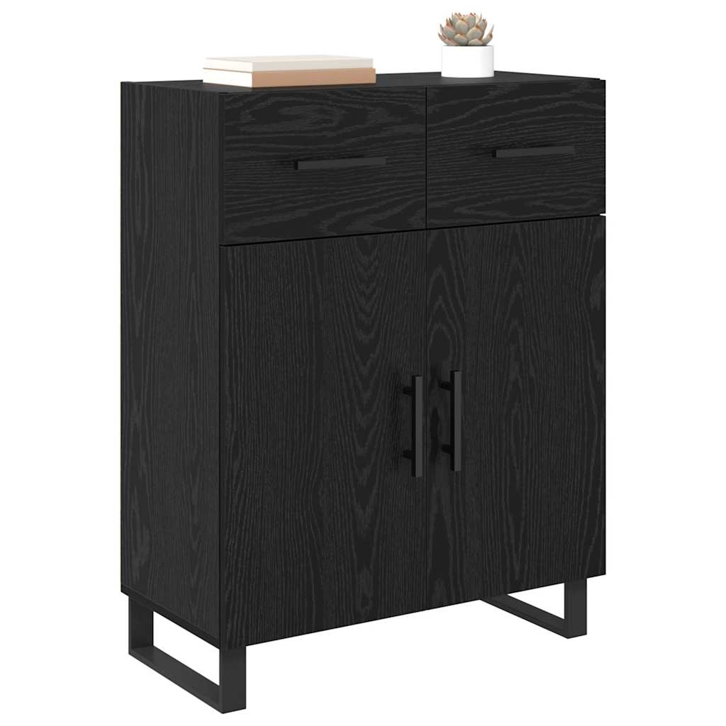 Sideboard Schwarz Eichen-Optik 69,5 x 34 x 90 cm Holzwerkstoff