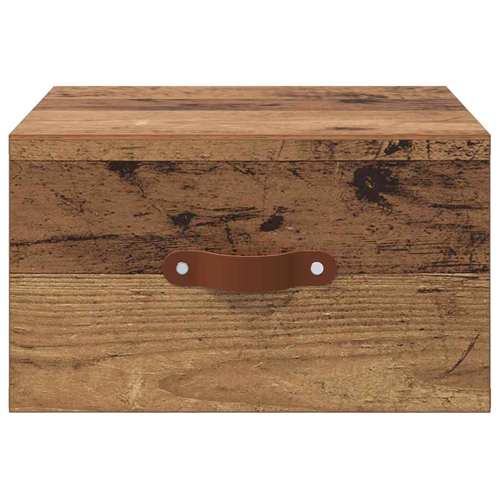 Wandmontiertes Nachttischchen Altholz 35 x 35 x 20 cm