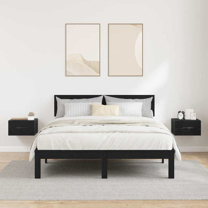 Nachttisch 2 pcs Schwarz Eichen-Optik 35 x 35 x 20 cm