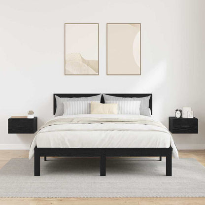 Nachttisch 2 pcs Schwarz Eichen-Optik 35 x 35 x 20 cm