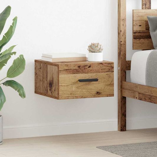Nachttisch Wandmontiert Altholz 35 x 35 x 20 cm Holzwerkstoff
