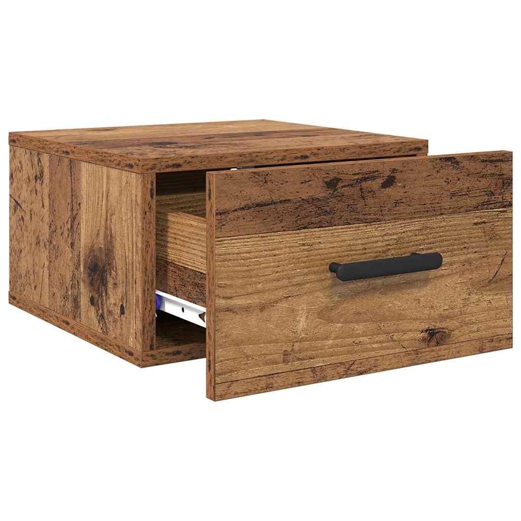 Nachttisch Wandmontiert Altholz 35 x 35 x 20 cm Holzwerkstoff