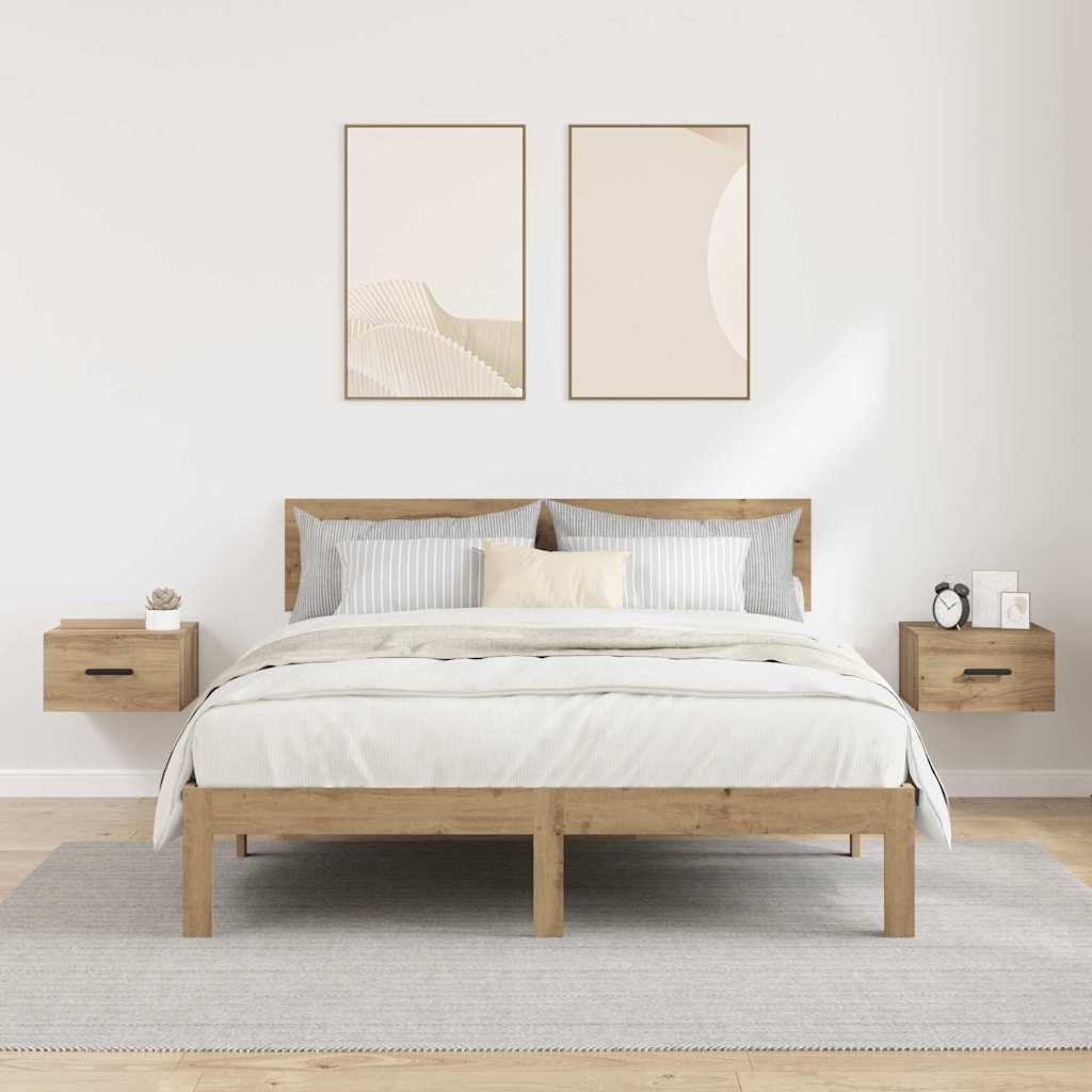 Nachttisch 2 pcs Eiche handwerklich 35 x 35 x 20 cm
