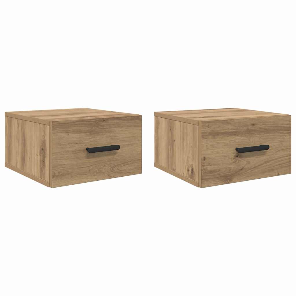 Nachttisch 2 pcs Eiche handwerklich 35 x 35 x 20 cm