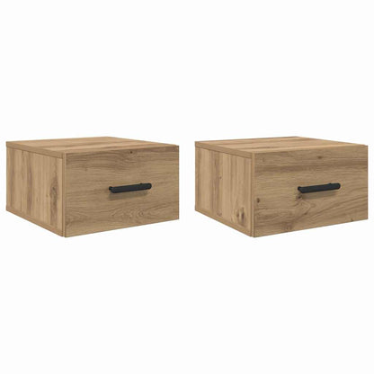 Nachttisch 2 pcs Eiche handwerklich 35 x 35 x 20 cm
