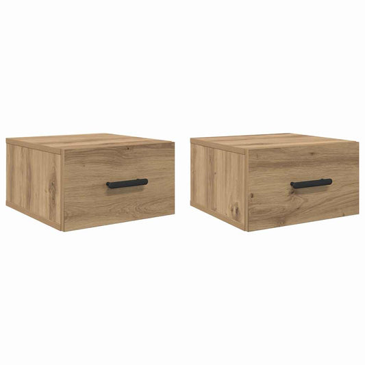 Nachttisch 2 pcs Eiche handwerklich 35 x 35 x 20 cm