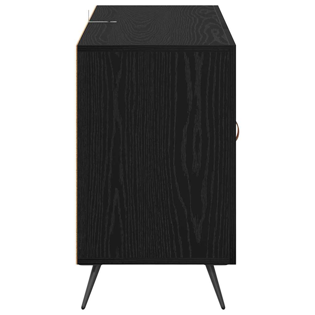 Sideboard Schwarz Eichen-Optik 100 x 36 x 60 cm Holzwerkstoff