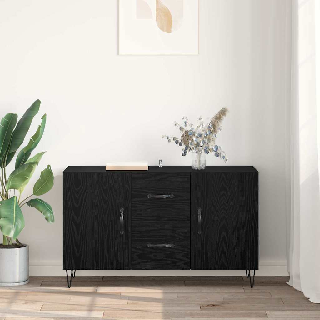 Sideboard Schwarz Eichen-Optik 100 x 36 x 60 cm Holzwerkstoff