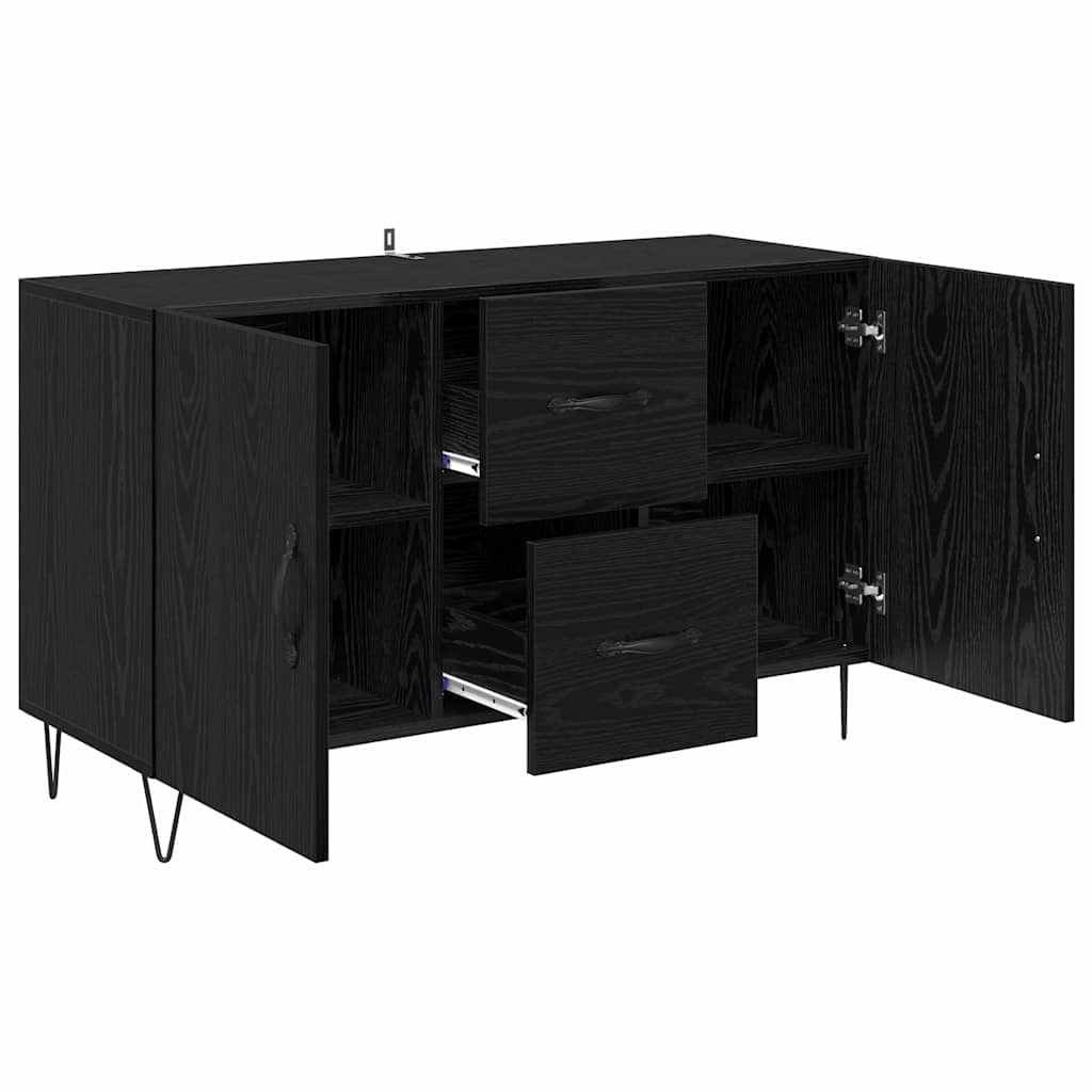 Sideboard Schwarz Eichen-Optik 100 x 36 x 60 cm Holzwerkstoff