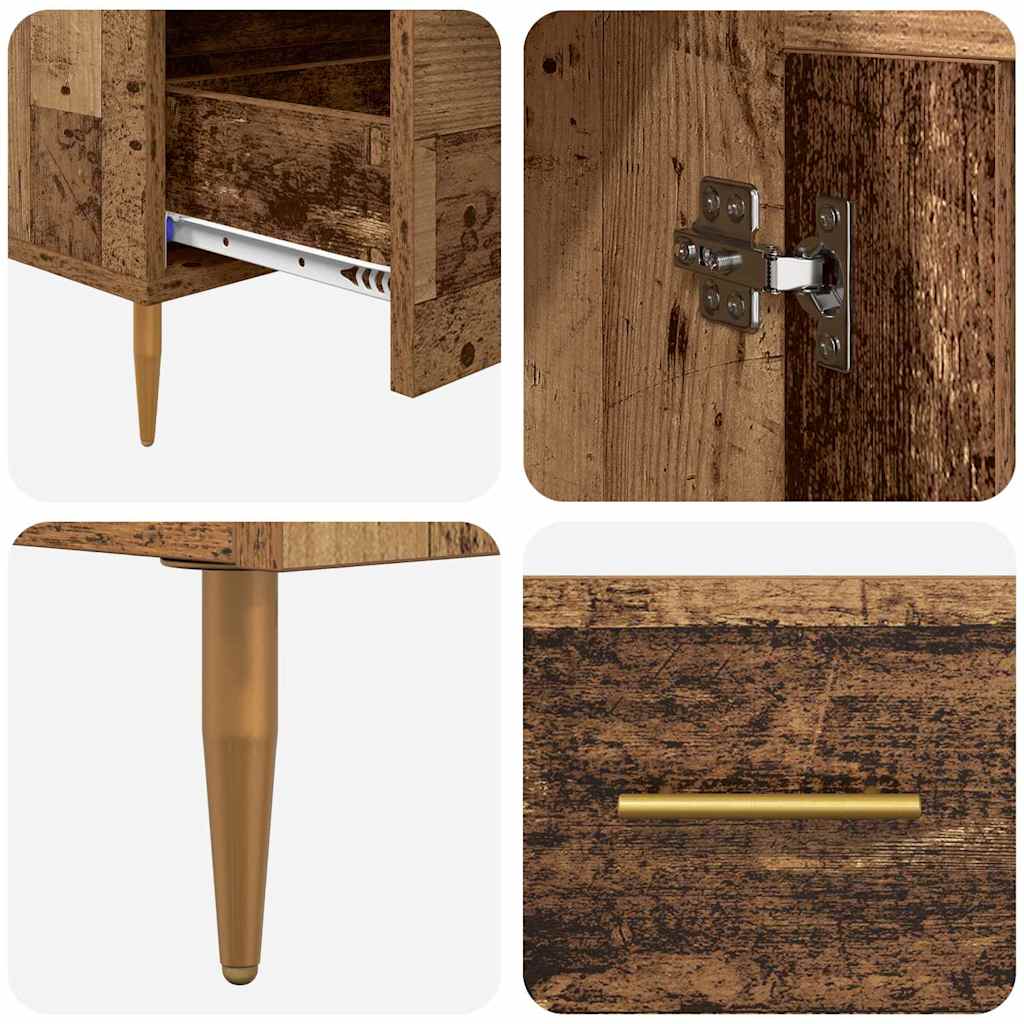 Highboard Altholz 69,5 x 31 x 115 cm Engineered Wood und Glas