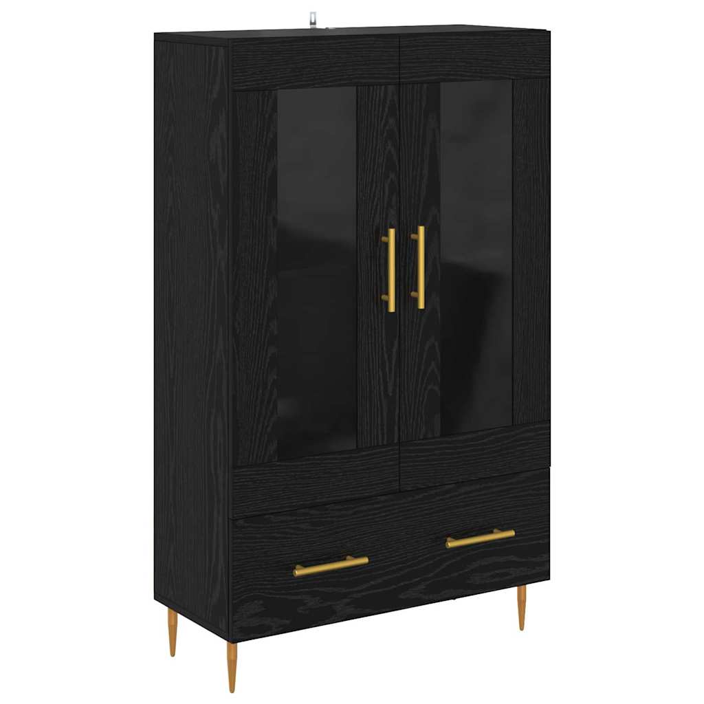 Highboard Schwarz Eichen-Optik 69,5 x 31 x 115 cm