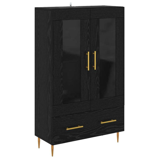 Highboard Schwarz Eichen-Optik 69,5 x 31 x 115 cm