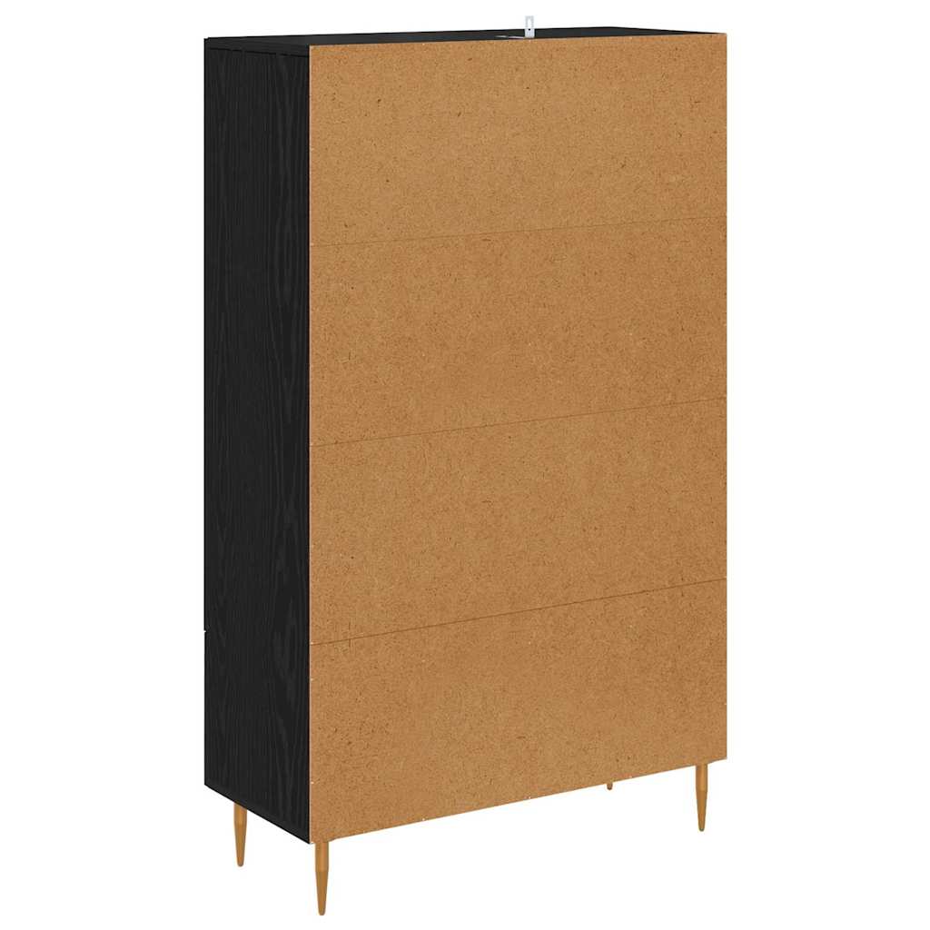 Highboard Schwarz Eichen-Optik 69,5 x 31 x 115 cm
