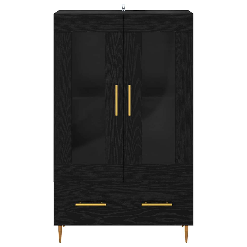 Highboard Schwarz Eichen-Optik 69,5 x 31 x 115 cm