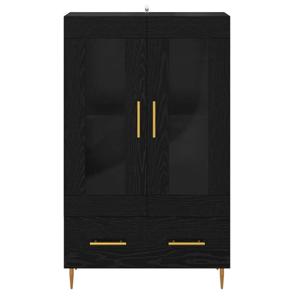 Highboard Schwarz Eichen-Optik 69,5 x 31 x 115 cm