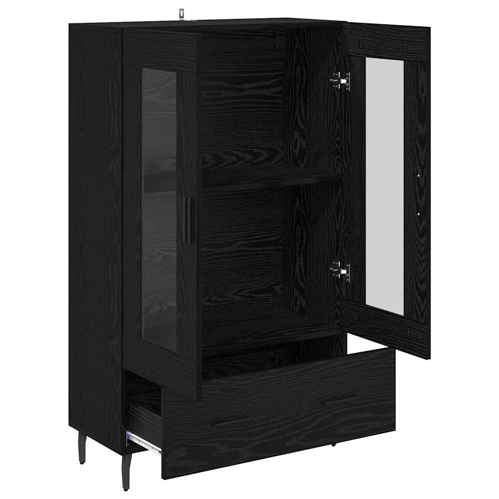 Highboard Schwarz Eichen-Optik 69,5 x 31 x 115 cm Holzwerkstoff