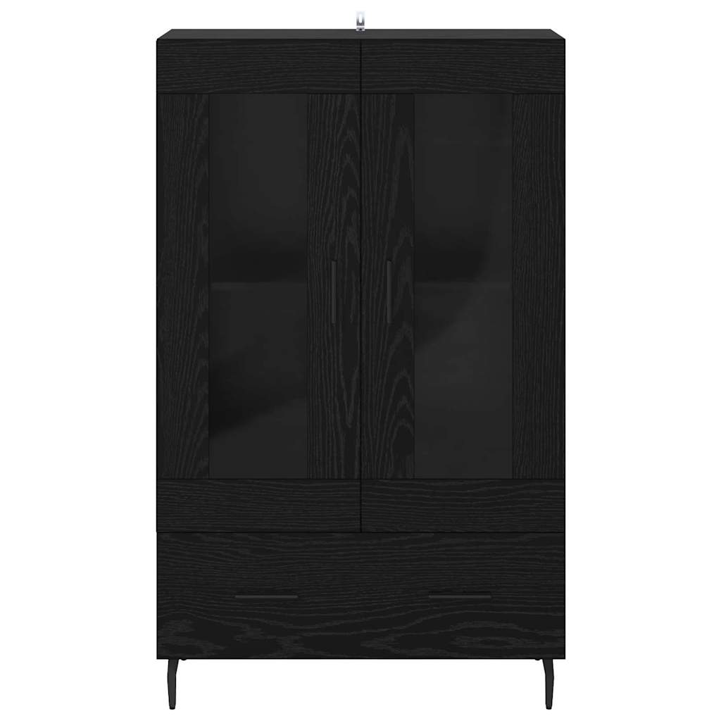 Highboard Schwarz Eichen-Optik 69,5 x 31 x 115 cm Holzwerkstoff