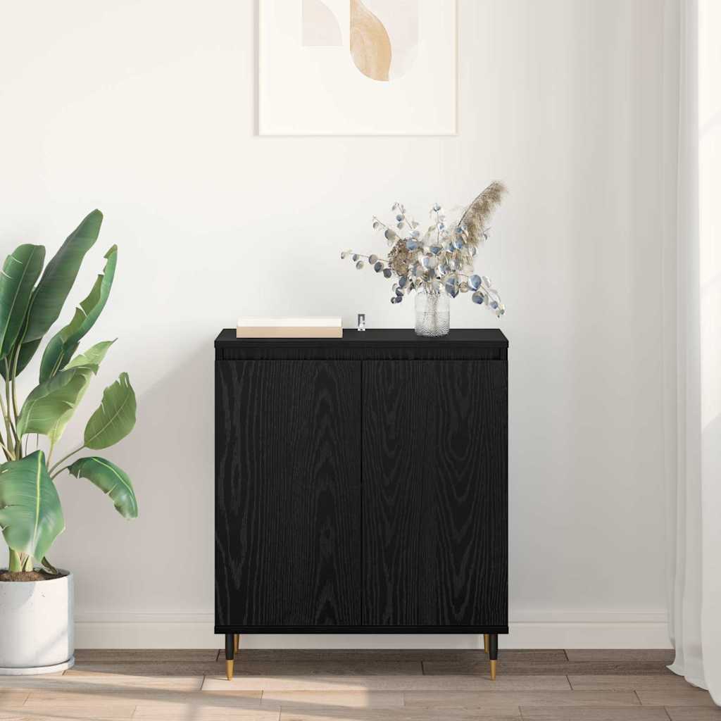 Sideboard Schwarz Eichen-Optik 60 x 35 x 70 cm Holzwerkstoff