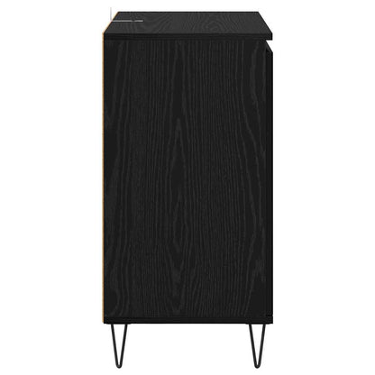 Sideboard Schwarz Eichen-Optik 60 x 35 x 70 cm Holzwerkstoff