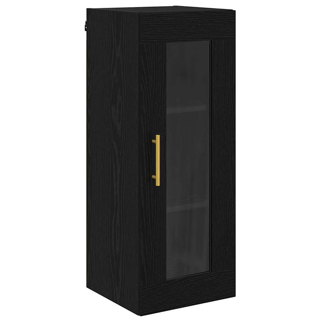 Wandschrank Schwarz Eichen-Optik 34,5 x 34 x 90 cm