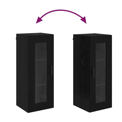 Wandschrank Schwarz Eichen-Optik 34,5 x 34 x 90 cm