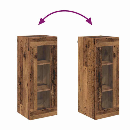 Wandschrank Altholz 34,5 x 34 x 90 cm Engineered Wood und Glas