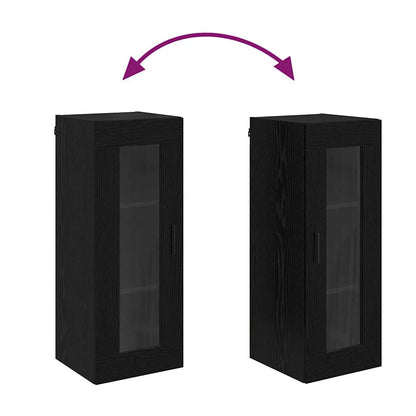 Wandschrank Schwarz Eichen-Optik 34,5 x 34 x 90 cm