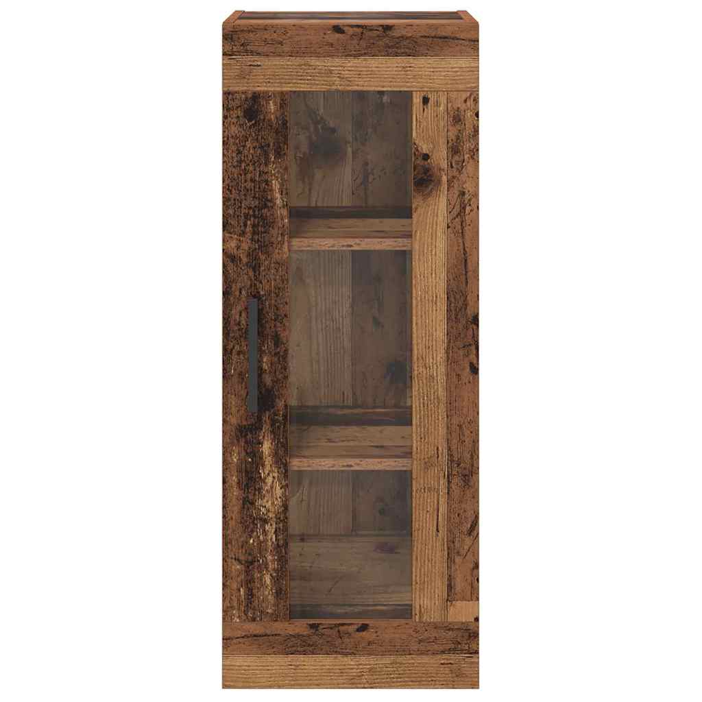 Wandschrank Altholz 34,5 x 34 x 90 cm Engineered Wood und Glas