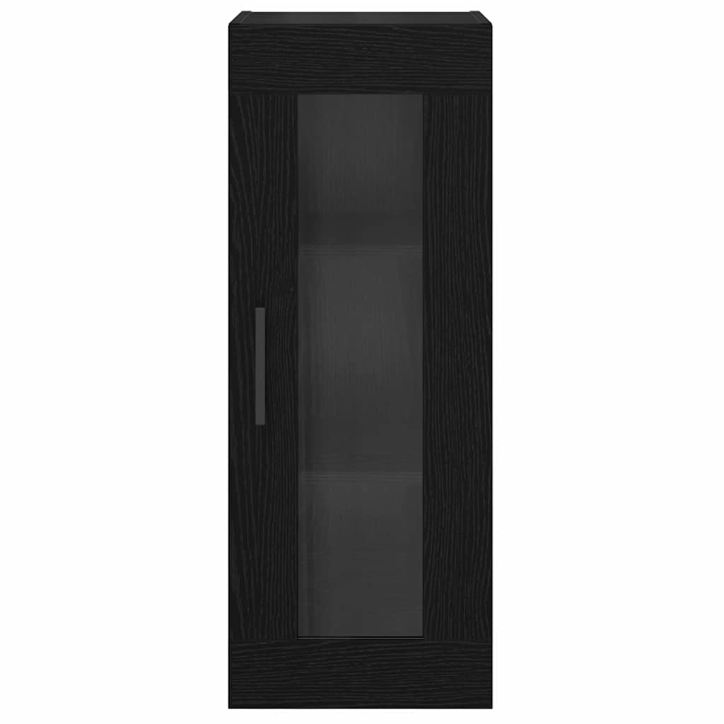 Wandschrank Schwarz Eichen-Optik 34,5 x 34 x 90 cm