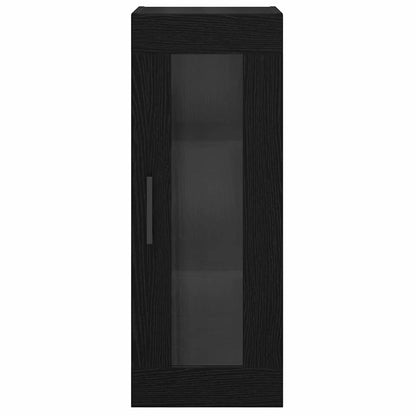 Wandschrank Schwarz Eichen-Optik 34,5 x 34 x 90 cm
