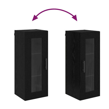 Wandschrank Schwarz Eichen-Optik 34,5 x 34 x 90 cm