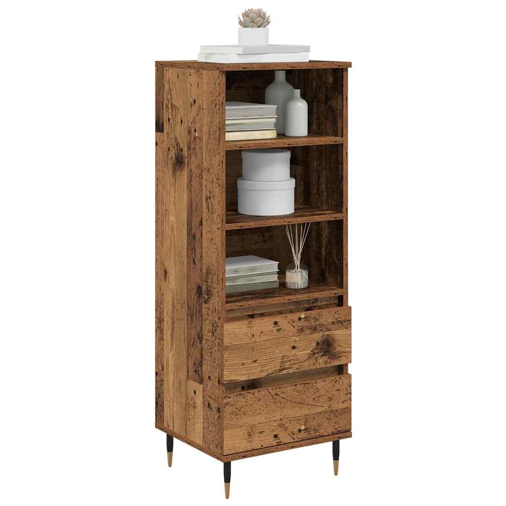 Highboard mit Schubladen Altholz 40 x 36 x 110 cm Holzwerkstoff
