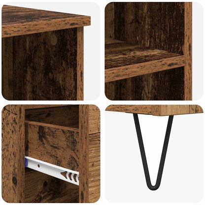 Highboard mit Schubladen Altholz 40 x 36 x 110 cm Holzwerkstoff