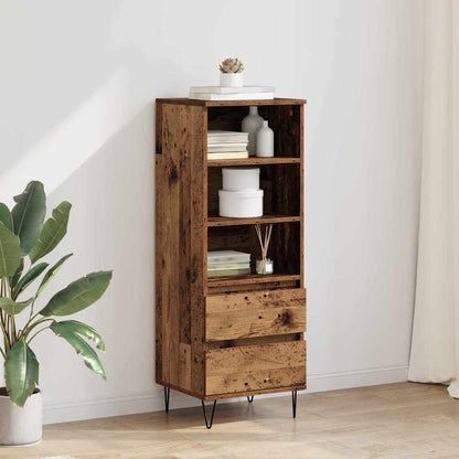 Highboard mit Schubladen Altholz 40 x 36 x 110 cm Holzwerkstoff